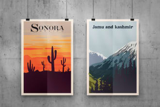 design an amazing retro vintage travel poster for you