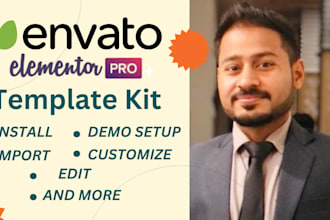 install, edit envato template kits within 1 hour only