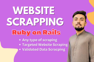 do ruby on rails web and data scrapping, website scraping