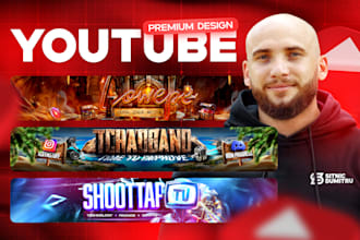 design premium quality youtube banner for your channel