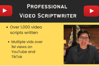 write high quality youtube video scripts for you