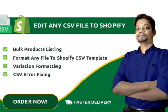 edit CSV file and import your products on your store