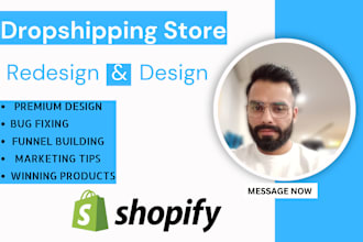 redesign shopify store, design and redesign shopify dropshipping store