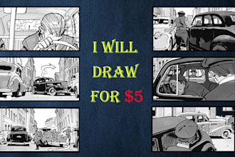 draw professional storyboard illustrations