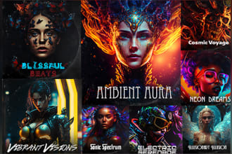 design high quality album cover art using midjourney ai