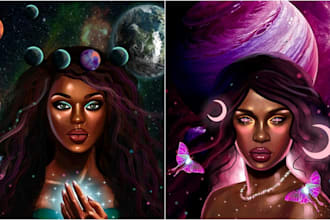 create african american goddess illustration