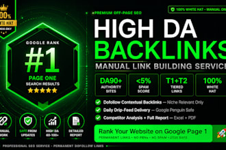 build high da white hat dofollow backlinks for google first page ranking