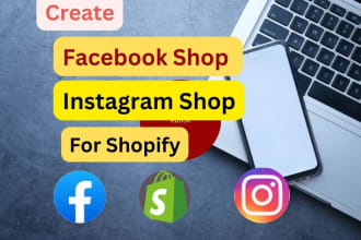 set up instagram shop, facebook shop and integrate with shopify, etsy stores