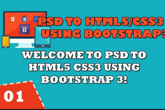 convert PSD to Responsive HTML5 CSS3 using Bootstrap 3