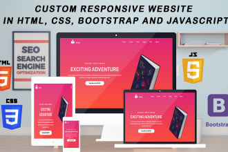 create a responsive website design using HTML, CSS, and javascript
