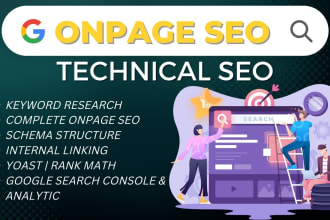 do onpage and technical seo of wordpress website with yoast and rank math