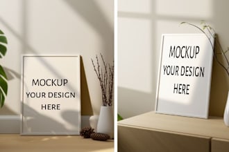 design custom canvas wall art mockups frame mockups and 3d mockups for you