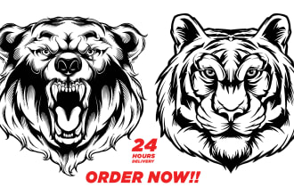 create unique style line art drawing illustration for your shirt design