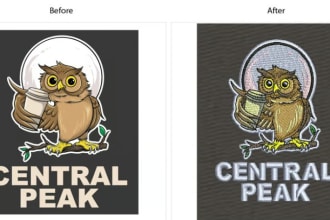 do embroidery logo digitizing into dst pes jef in 30 minutes