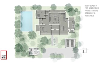 render your designed plan in photoshop