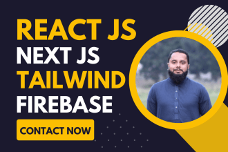 do nextjs reactjs website development with tailwind firebase