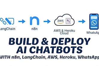 build and deploy custom chatbots n8n, langchain, AWS, and heroku