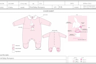 design baby and kids technical drawings