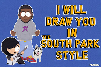 draw you in the south park cartoon style