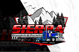 do trucking, transports, logistics, dispatching, and trucking business logo