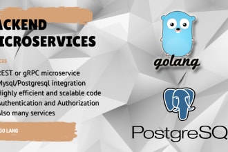 develop backend microservices both rpc or rest API in golang
