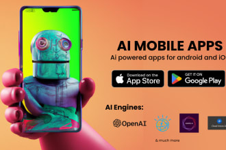 make an ai ios and android app using openai, gpt3, chatgpt