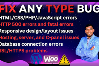 svg animation, html css js php woocommerce wordpress website bug fix