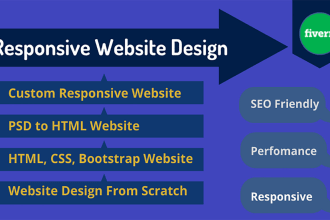 design a responsive website with HTML, CSS, bootstrap