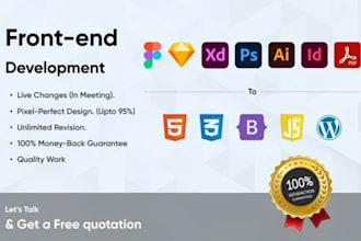 be website front end developer using HTML CSS js