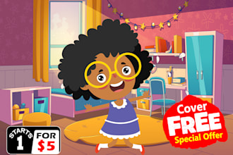 children story book illustration, or children book illustration and cover