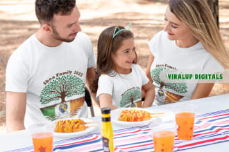 create a unique design t shirt for your family reunion and print it