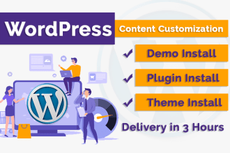 install wordpress, setup theme and import demo data