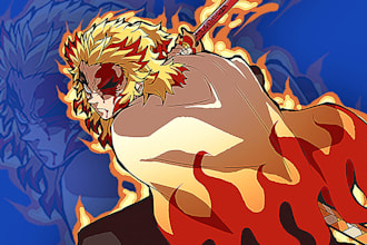 draw your custom anime character for merch design