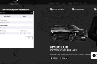 create the chauffeur, taxi, minicab, limo services website