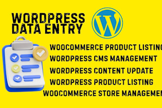 do wordpress data entry and woocommerce product listing