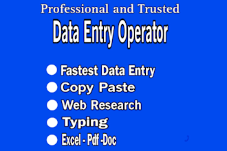 do fastest data entry, copy paste, typing, web research