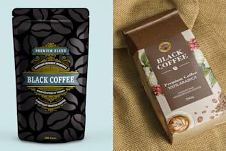 design coffee packaging, coffee bag, coffee label, coffee pouch and coffee box