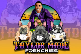 create a realistic frenchie, kennel or dog logo