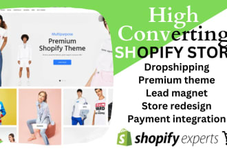 create 7 figures shopify stores and dropshipping for your pet store