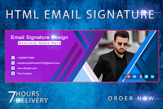 create HTML email signature, animated email signature, outlook signatures