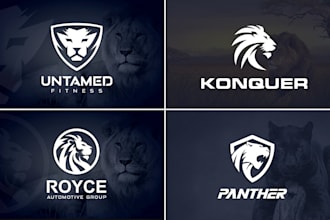 do lion logo, dog, tiger, wolf, birds, horse, and animal design in 8 hours