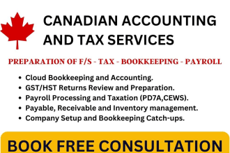 do complete accounting and bookkeeping service for canada