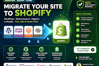 migrate your wordpress woocommerce or magento store to shopify