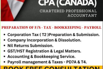 file corporation tax t2 and personal tax t1 for canada