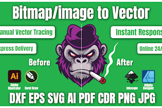 convert bitmap image to vector manual logo retrace svg dxf file laser cut plasma