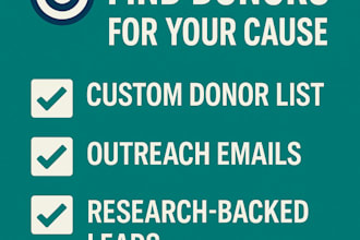 research donors and create outreach materials for your project