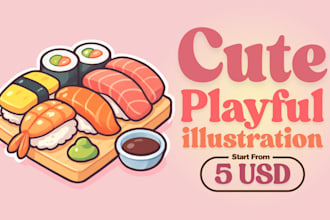 design simple and eye catching food and drink illustration