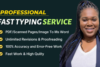 do a fast typing job, retype pages, pdf to word, fast typist