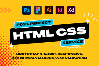 convert psd to html figma to html xd to html css bootstrap5 responsive