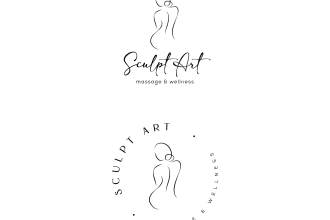 do premade minimalist woman body silhouette logo
